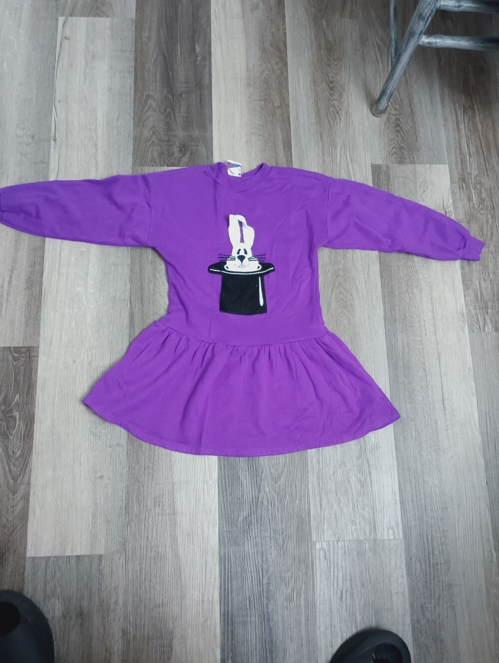 Kids Vintage Size 6x Purple Magic Bunny Made In USA Dress - By Atlanta Group